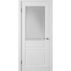 Дверь межкомнатная ВФД Стокгольм СТОКГОЛЬМ белая эмаль, стекло белый сатинат "Сатин белый"